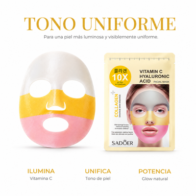 Pack Mascarillas Coreanas 10X Ácido Hialurónico + Colágeno