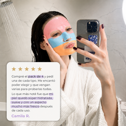 Pack Mascarillas Coreanas 10X Ácido Hialurónico + Colágeno