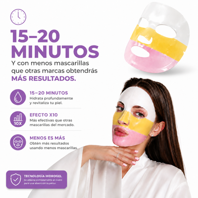 Pack Mascarillas Coreanas 10X Ácido Hialurónico + Colágeno